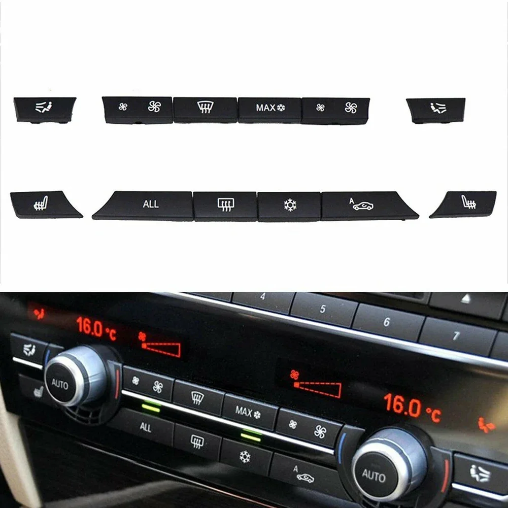 Kit de réparation de capuchon de clé de voiture à 12 boutons, garniture de commutateur de chauffage A/C pour BMW série 5 F07 GT/F10/F11 série 6 F06/F12/F13 F07 GT 520d 53 1 ensemble