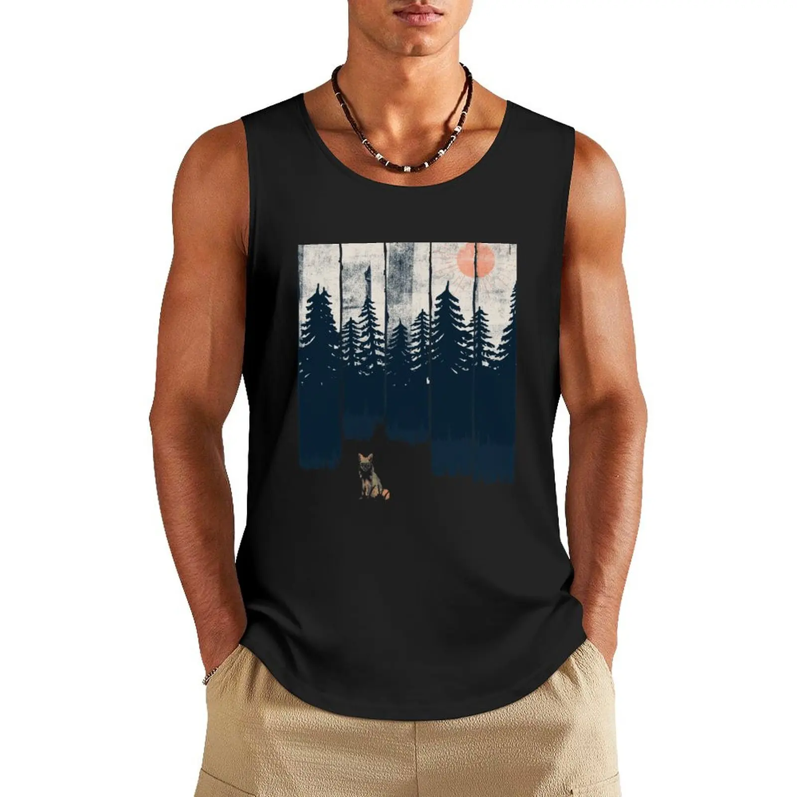 

A Fox in the Wild... Tank Top clothes for men Man gym clothes