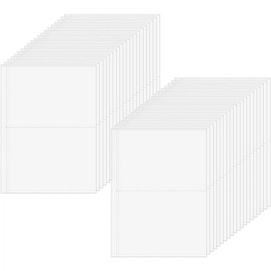 

40 Sheets Sheet Protector Clear Page Protectors A4 Paper Protector Sheets for 3Ring Binder Plastic Paper Sheet Protectors 2 Poc