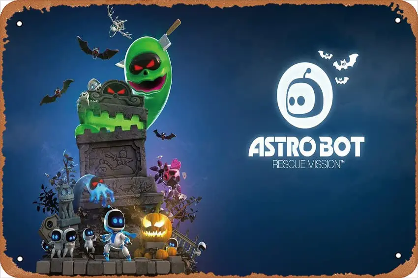 Astro Bot Rescue Retro Zabawny Metalowy Blaszany Znak Vintage Blaszany Znak do Domu Bar Pub Kuchnia Garaż Restauracja Dekoracja Ścienna — 8