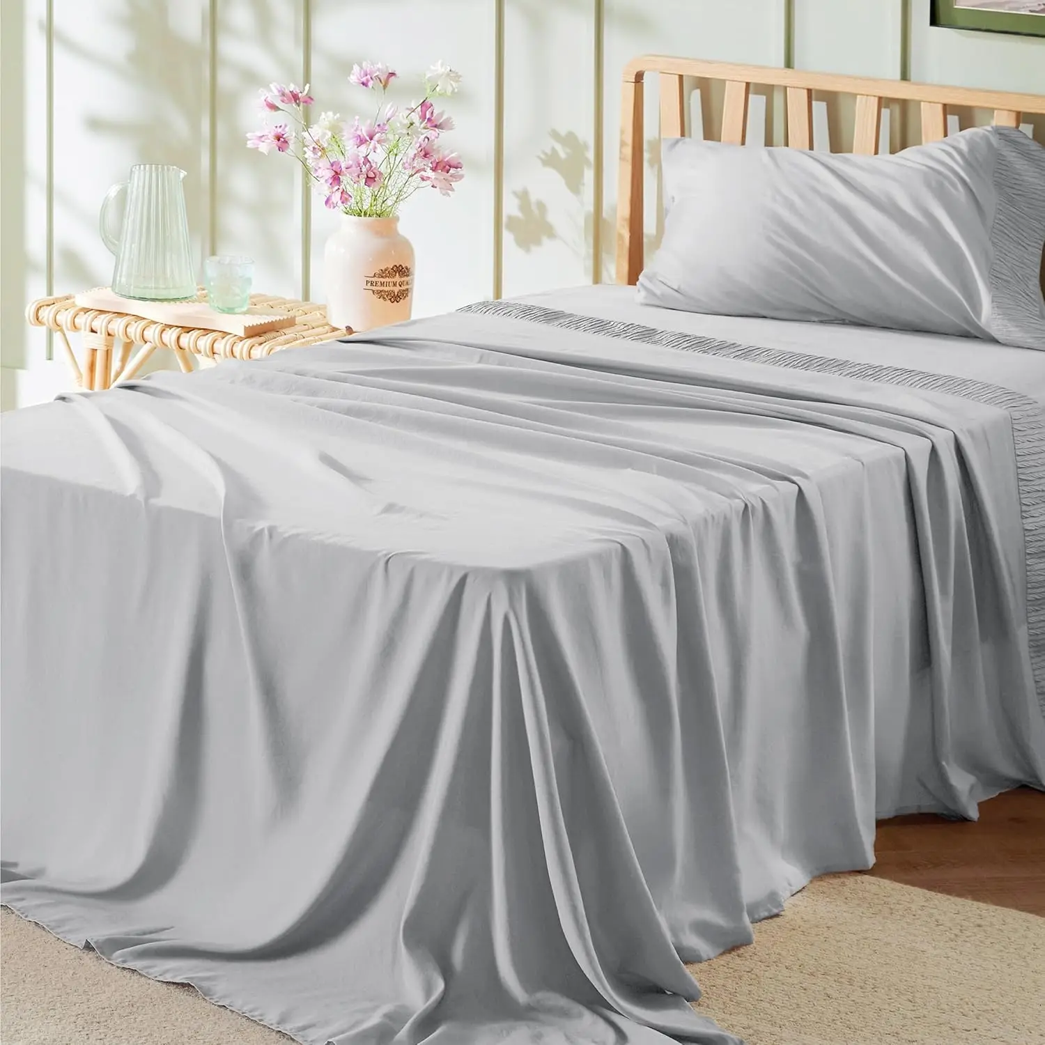 

Twin Sheets Set - 3 Pieces Soft Twin Bed Sheets - Breathable & Cooling - Hotel Luxury - Easy Care Polyester Microfiber Bedding