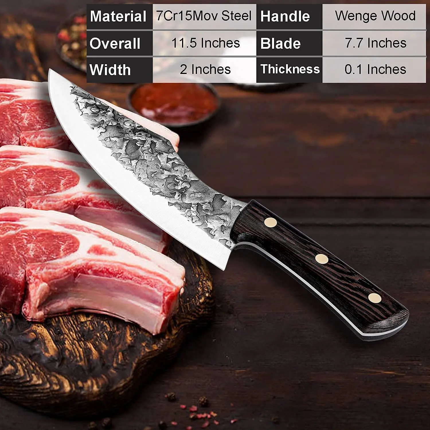 Hand Forged Butcher Knife Meat Cleaver Kitchen Cooking Knives Fish Slicing Boning Chef knife Santoku