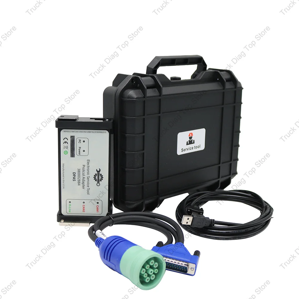 DPA5 Diagnostic Adapter Compatible with New Holland CNH 380002884 for Excavator Truck J2534 K-Line 9-Pin