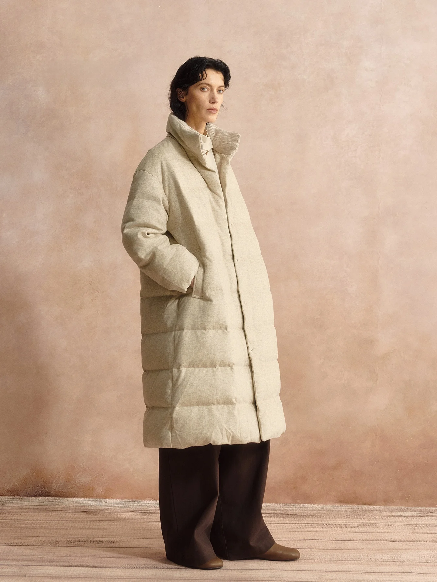 

Оригинальное женское зимнее пальто WUUO из натурального гусиного пуха и шерсти с воротником-стойкой, серия класса люкс, теплое