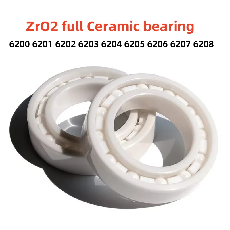 4pcs ZrO2 Ceramic bearing 6200 6201 6202 6203 6204 6205 6206 6207 6208 10x30x9 12x32x10 15x35x11 17x40x12 20x47x14 25x52x15 mm