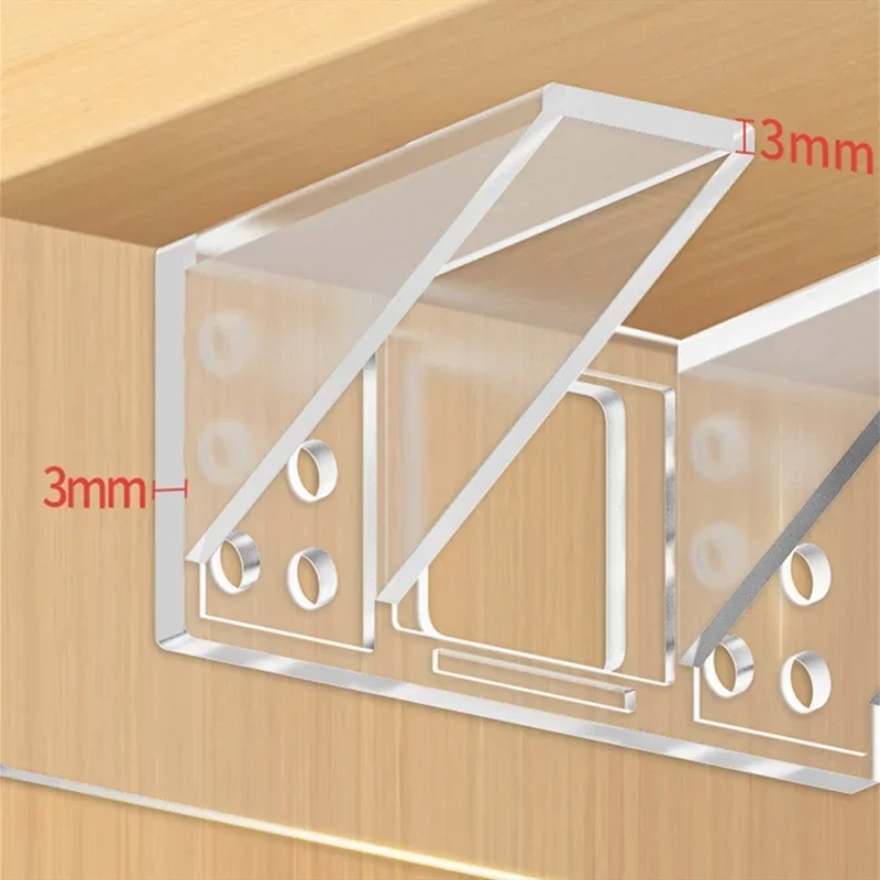 L-type Bracket Wall Support Wall-mounted Rack Plastic Shelves Seperator Fixed Cabinet Cupboard Glass Furniture Bracket Holder