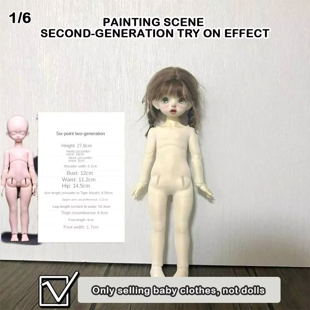 Fashion 1/3 1/4 1/6 Doll Cotton Pajamas Multisizes 30/45/60cm Doll Prevent Dyeing White Elastic Doll Clothes DIY Accessories