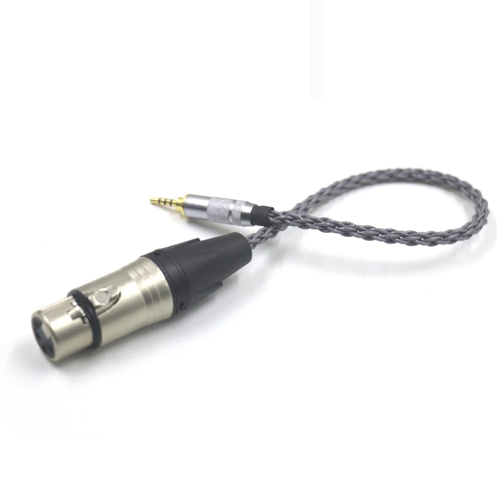 Kabel Audio Adaptor Grey Silver Plated 2.5 ke XLR 2.5mm TRRS Balanced Male ke 4pin XLR Balanced Female