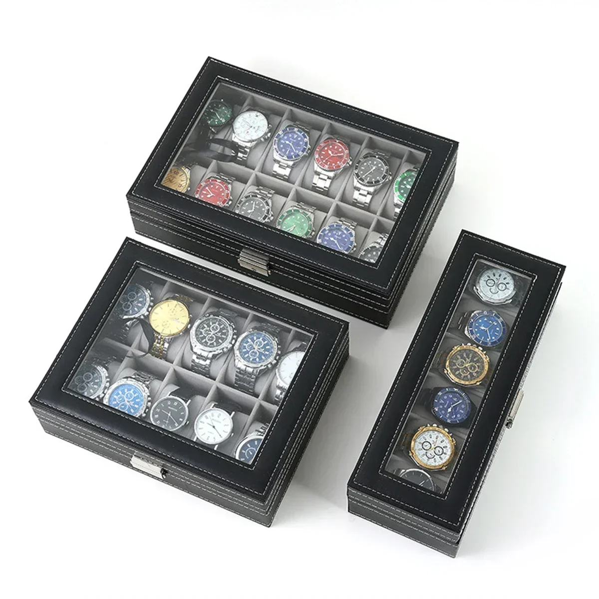 PU-Leder Uhrenbox mit 2/3/6/10 – Watch Display Case Glass Top 12 Slots Bewertung und Preis