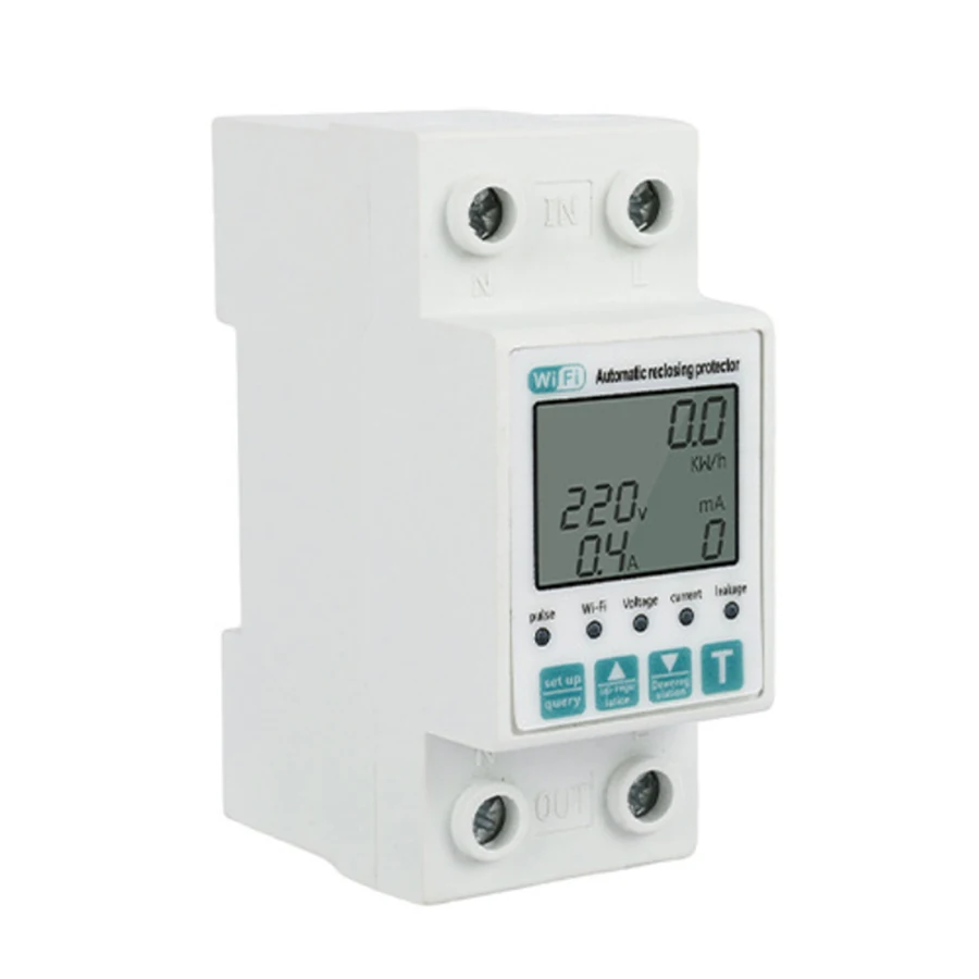 

5pcs 63A Wireless Connectivity Timer Energy Power kWh Meter Smart Life Smart Earth Leakage Over Under Voltage Protector Relay