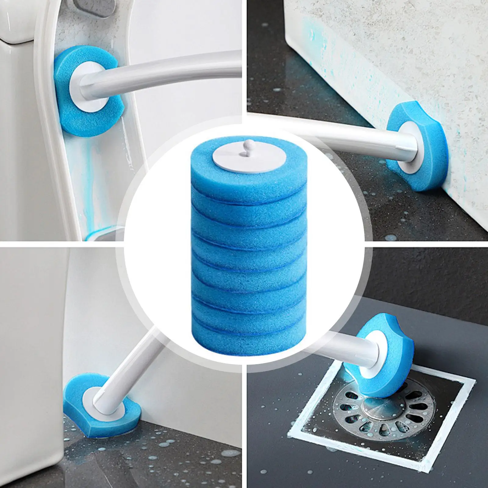 

Toilet Brush Head Replacement Disposable Sponge Refill Deep Cleaning Bathroom Scrubber Pads for Toilet and Bathtub