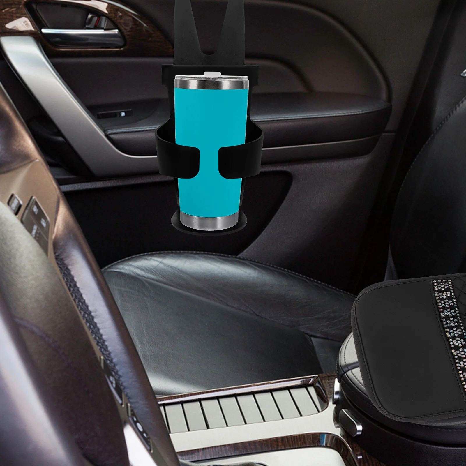 

4Pcs Vehicle Headrest Cup Holder Secure Drink Stand for Car Backseat Non-Slip ABS Cup Organizer for Auto Interior