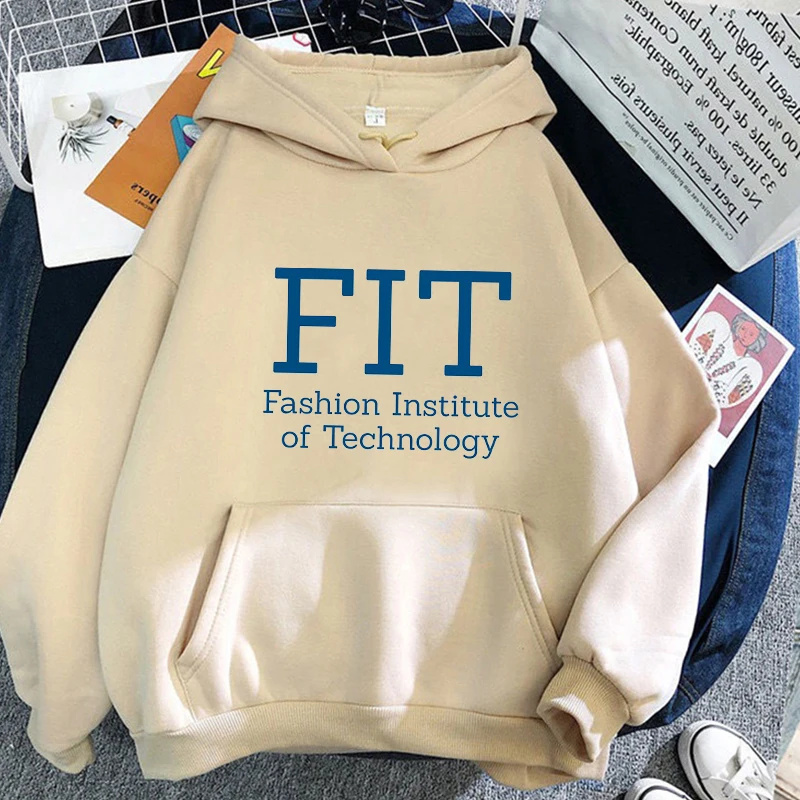 

Fashion Institute Of Technology Graphic Hoodie Autumn Winter Long Sleeve Sweatshirts Female Fleece Clothing Casual O-neck Tops