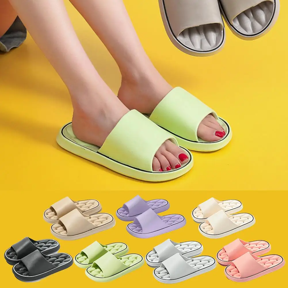 Summer Non-Slip Leaky Slippers for Men Women Couple Hollow Design Quick Drying No Slipping Indoor Home Bathroom Bath Slippers