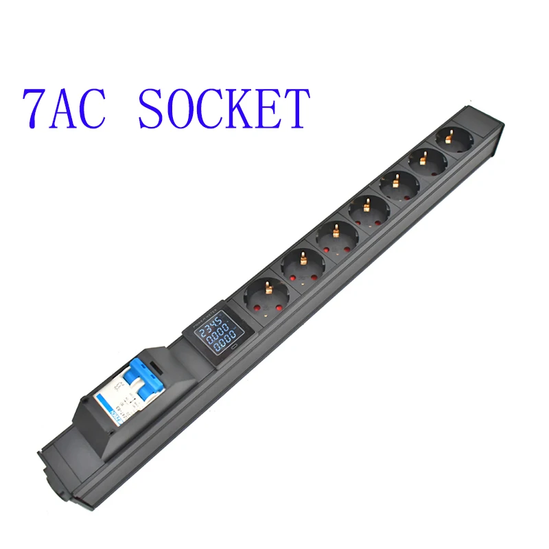 PDU power strip NAC3FPX NAC3MPX aviation plug EU socket 20A air switch Schuko Link digital display screen