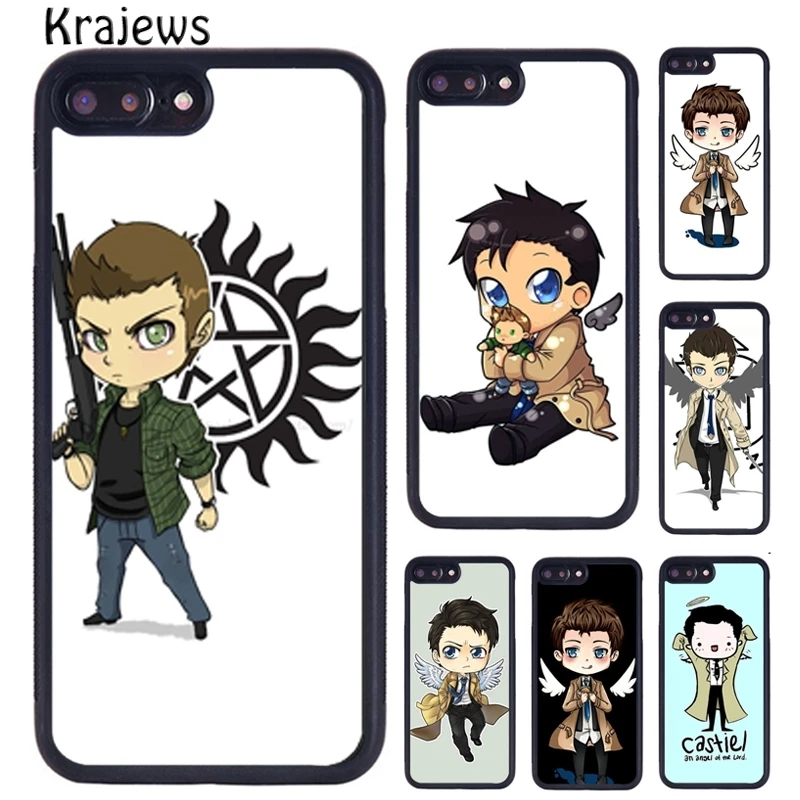 Krajews Cartoon Castiel angel of the lord supernatural Phone Case For iPhone 16 15 14 XR XS 11 12 mini 13 Pro MAX Plus