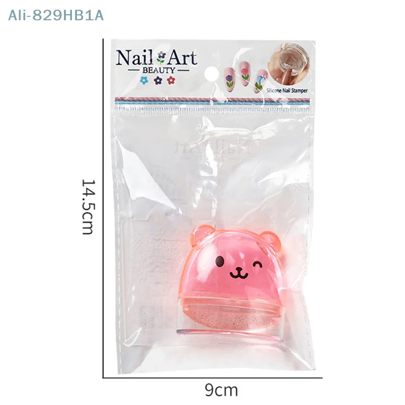 New Nail Silicone Seal Cute Bear Transfer Printing Tool Set Multi-functional French Nail Making Seal