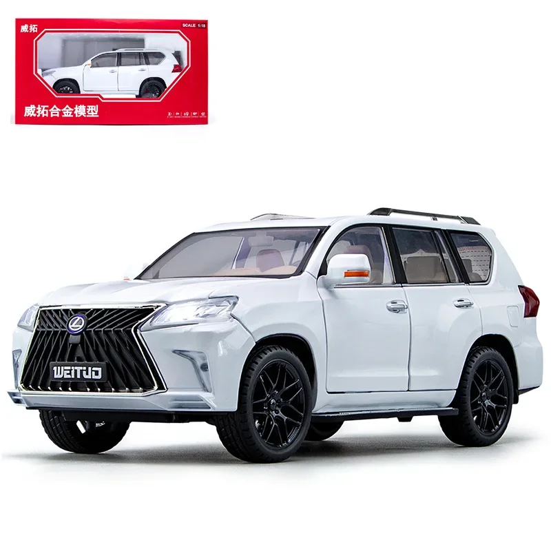 

1:18 Lexus LX570 Off-Road Vehicle High Simulation Diecast Metal Alloy Model car Sound Light Pull Back Collection Kids Toy Gifts