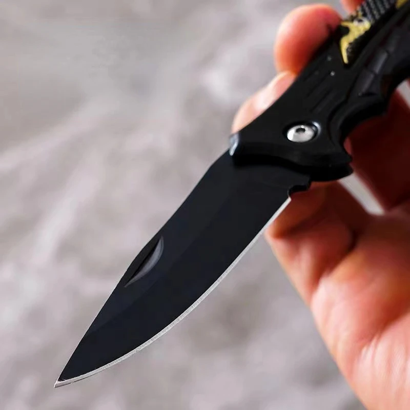 Multi functional folding knife, outdoor camping survival knife. Convenient high hardness self-defense knife, EDC, back clip