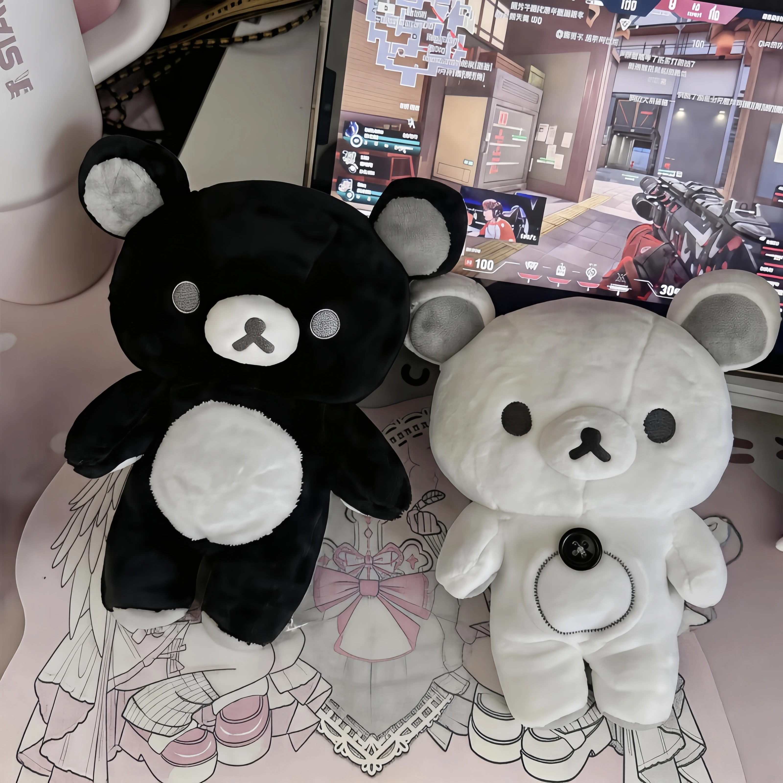 Rilakkuma Plush Doll Strawberry Teddy Bear Super Soft Kawaii Cartoon Bear Rilakkuma Cute Stuffed Animal Basic Style Kids Gift