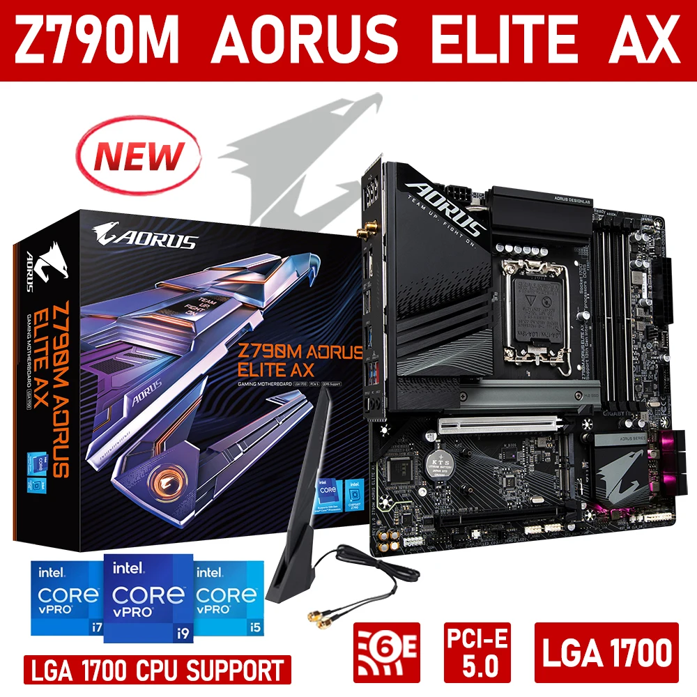 LGA 1700 Gigabyte Z790M AORUS ELITE AX WIFI Motherboard DDR5 M-ATX 13th 12th Gen CPU Intel Desktop Gaming Z790 128GB PCIE 5 New