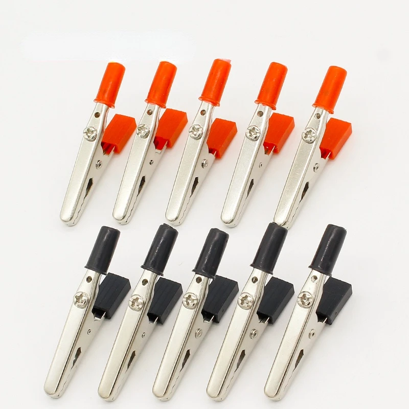 Imc Hot 10 Pcs 50Mm Plastic Handvat Test Sonde Metalen Alligator Clips