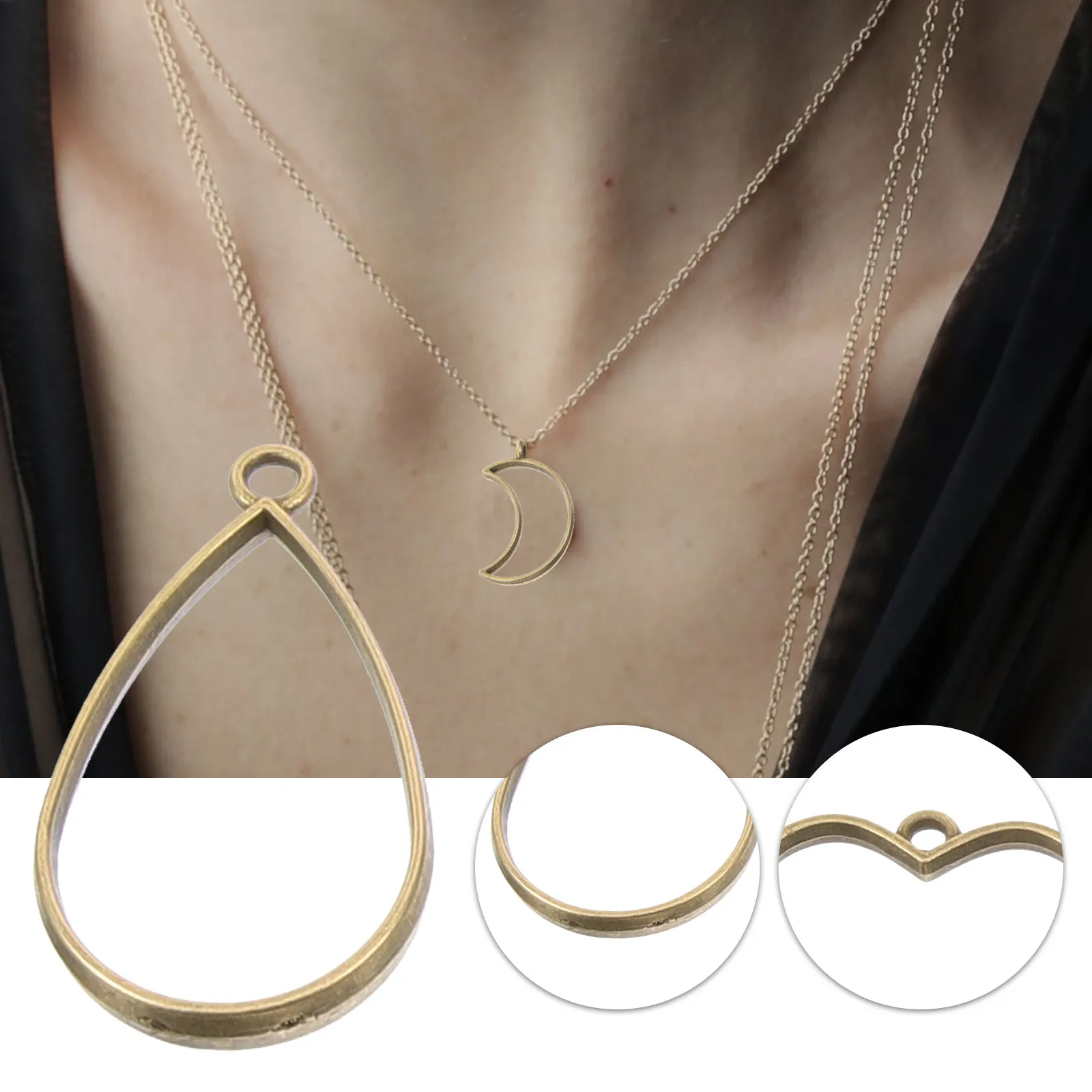 14 Pcs Charm Craft+pendant+frames Let Handmade Jewelry Accessories Blanks Bezel Trays DIY