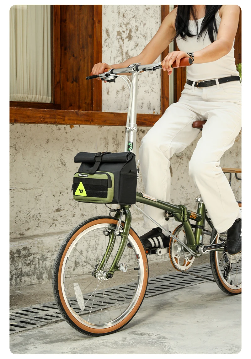 WEST BIKING Faltbare Fahrrad-Vordertasche 2-in-1 Multifunktionale Fahrradlenkertasche 3,3+0,6L Große Kapazität Werkzeugaufbewahrung Fahrradtasche – Detail 20