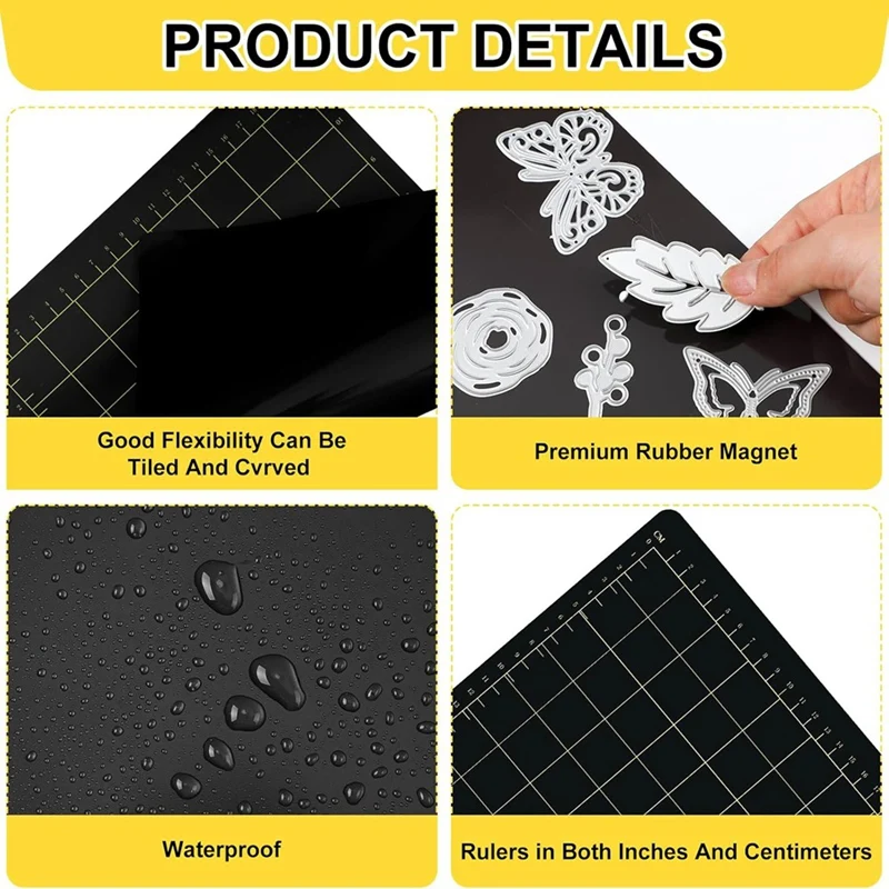 2Pcs 9Inch W 12.5Inch L Magnetic Cutting Shim Grid Magnetic Shim Embossing Machine Die Pads Magnetic Shim For Die Cutter