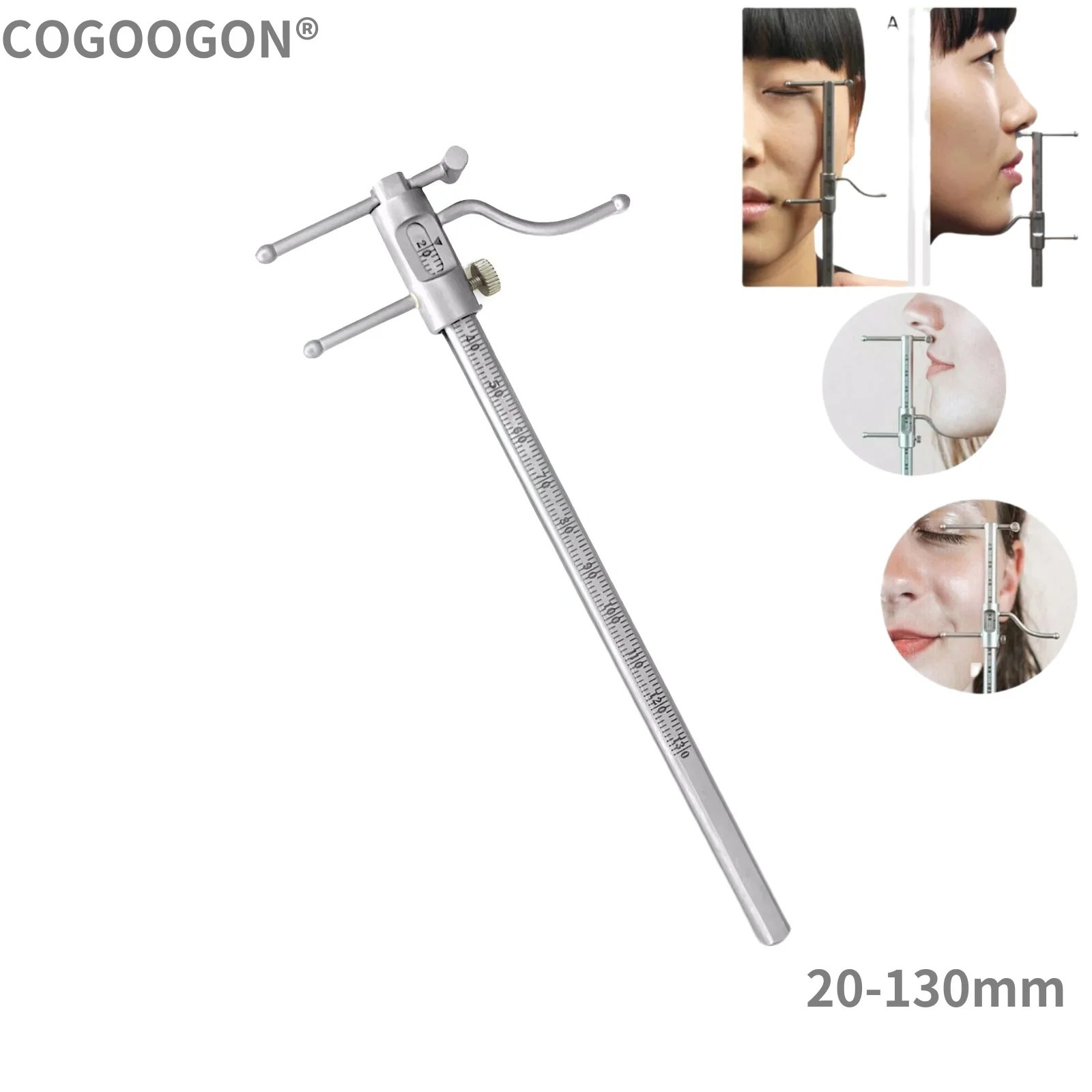 Dental Sliding Caliper Orthodontic Chin Indicator Dental lmplant VDO Measuring Apollo Gauge Caliper Ruler 20-130mm