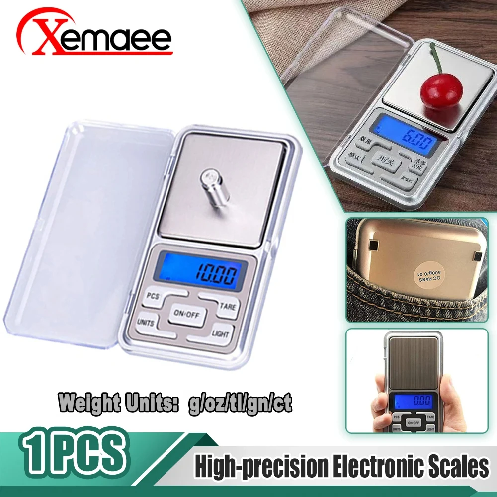 Mini Electronic Scales High Precision 500gx0.1g Pocket Digital Scale for Gold Sterling Jewelry Balance Gram For Kitchen Scale