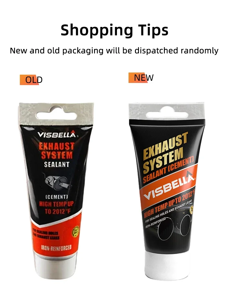 75g High Temperature Sealant Paste Auto Repair Tool for Car Exhaust Pipe Tail Pipe Muffler Metal Glue Car Maintenance