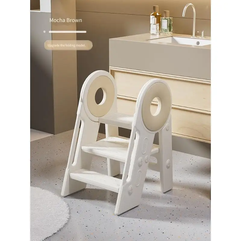 ベビーステップスツール、子供用トイレトレーニングステップラダー、ハンドル付き滑り止めバスルームスツール、幼児用シンクアクセス、トイレ学習用