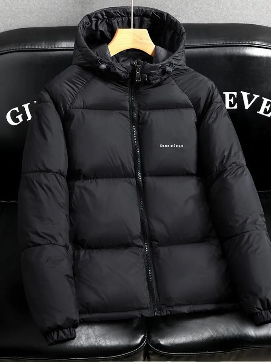 

Men's Winter Thiened down Cotton Jaet 2025 New Sle Warm Gold Bla Korean Faion Trend Durable Stand Fit Coat