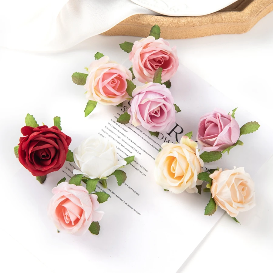 Artificialflower Silk Rose Diy candy box brooch Home Festival party Decor Christmas Outdoor Garden Wedding Wreath arch wholesale