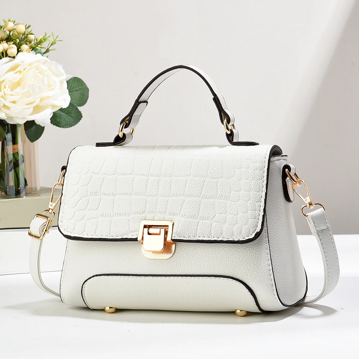 

Женская сумка для женщин 2025, сумка через плечо, большая вместительная сумка через плечо с узором из искусственной кожи, портативная сумка-ведро, женские сумки-мессенджеры