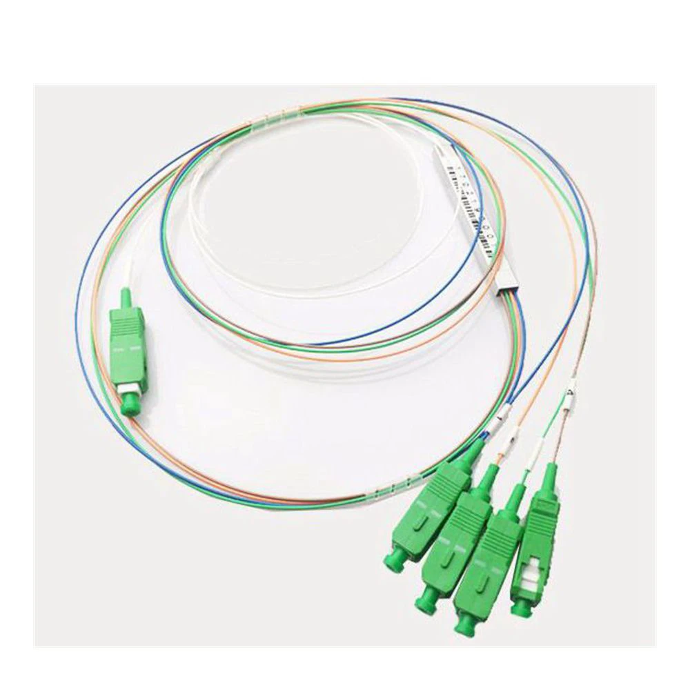 Lenew FTTH Factory Supply High Quality Steel Tube Type Fiber Optical Splitter Mini 1*4 SC APC UPC Fiber Optic Splitter