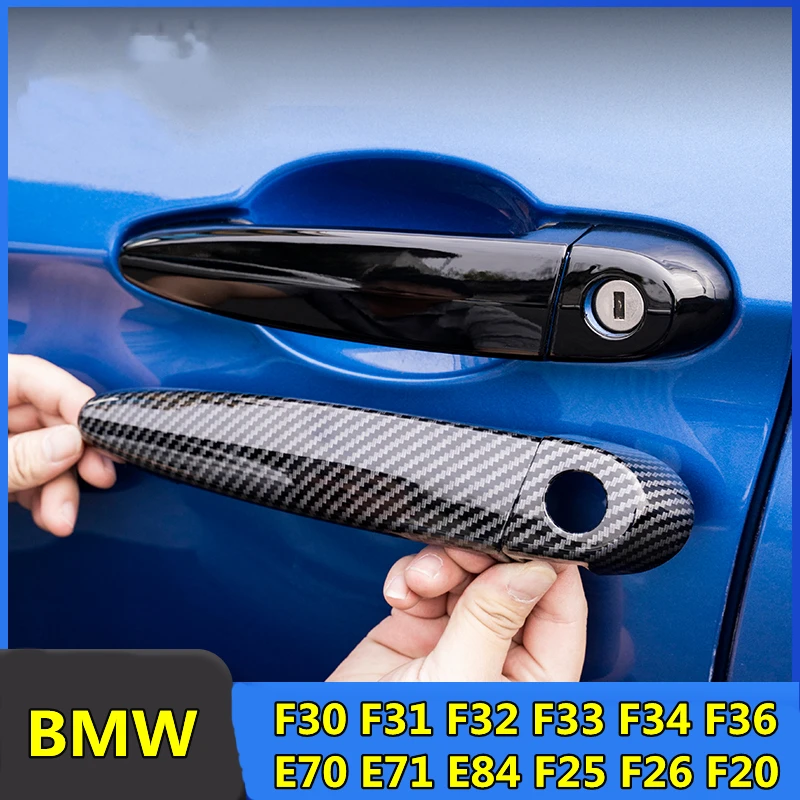 LHD RHD Carbon Fiber Exterior Door Handle Cover Trims For BMW F30 F31 F32 F33 F34 F36 E70 E71 E84 F25 F26 F20 Accessories