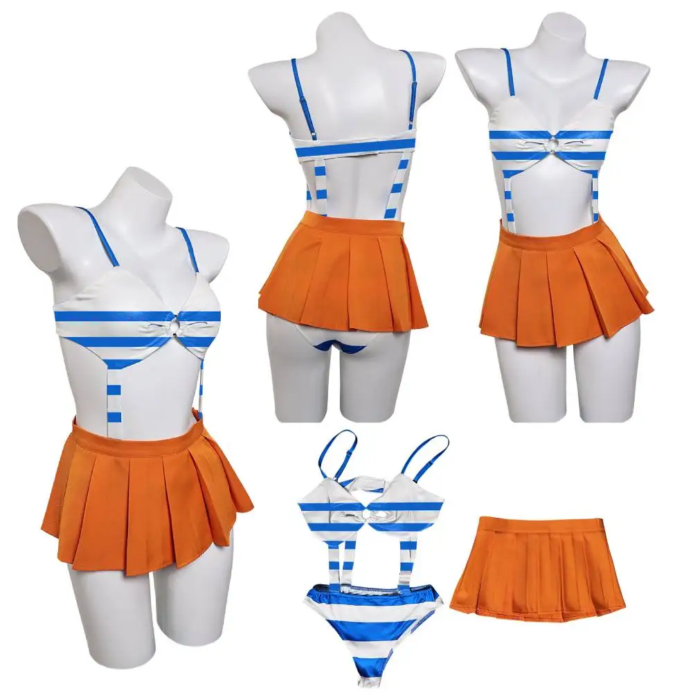 

Nami Cosplay Fantasia Lingerie Swimsuit Costume One Cosplay Pieces Swimwear Girls Women Adult Halloween Carnival Party Suit