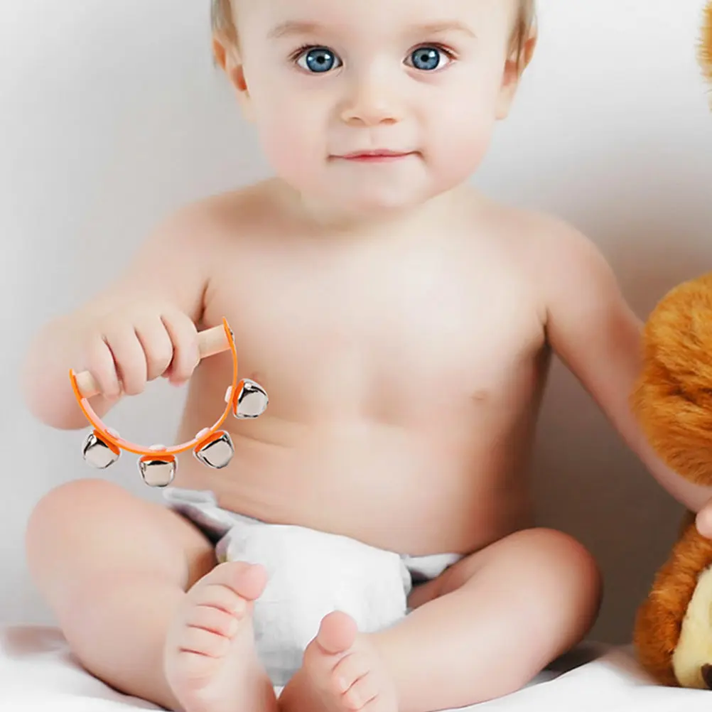 

10 шт. деревянных ручных тамбуринов, профессиональные ударные инструменты для раннего развития, портативные музыкальные колокольчики для детей, для вечеринок