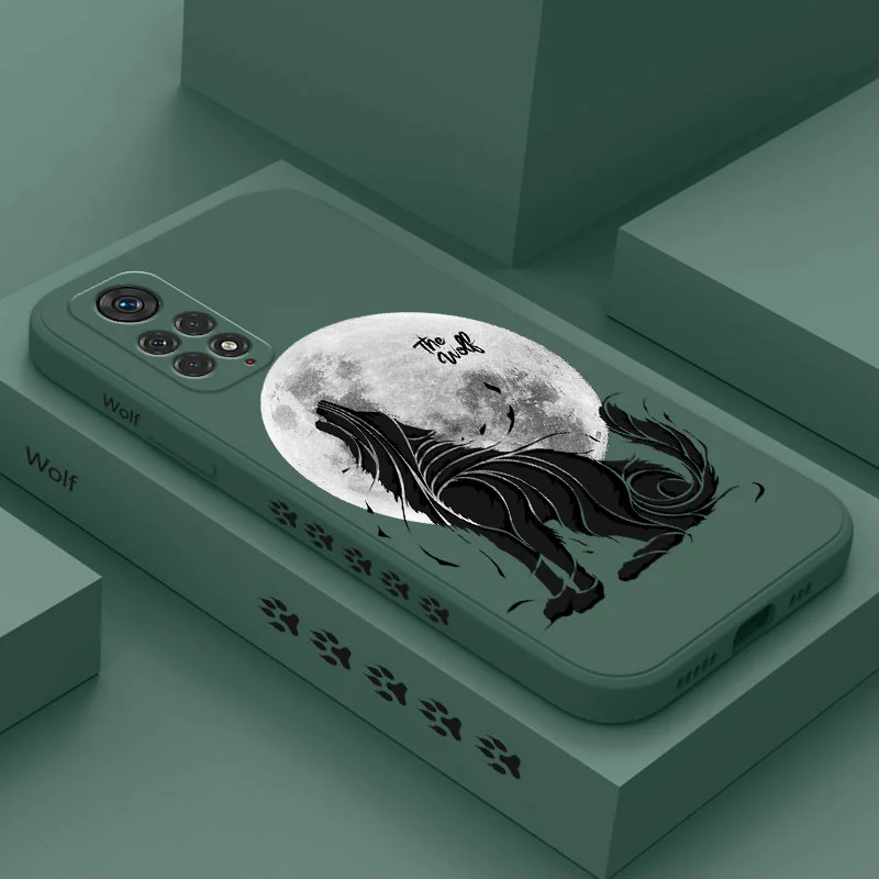 

Moon Lone Wolf Phone Case For Xiaomi Redmi Note 14 13 12 11 11S 11T 10 10A 10T 10S 9T 9 8 7 Pro Plus 10C 9A 9C 9T 4G 5G Cover