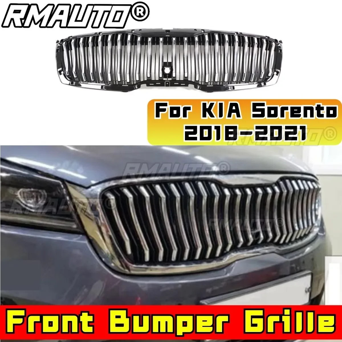 For KIA Sorento Bumper Grill Racing Grills Car Front Grille Grillg Modification Part For KIA Sorento 2018-2021 Car Accessories