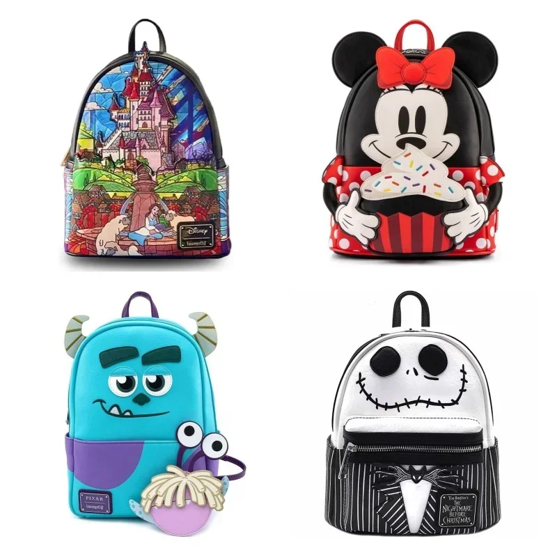 PU Gifts Disney Monsters University Mini Backpack Faux Leather Double Strap Shoulder Bag Cosplay Backpack Anime Kawaii Cartoon