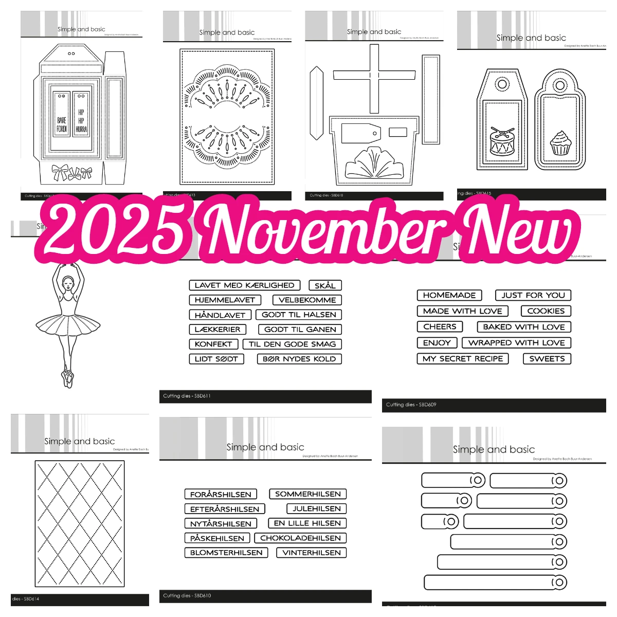 

2025 New Merry Christmas A6 Doily All-In-One Plate Hjemmelavet XL Present Ballerina Gift Tags Dies Scrapbooking DIY Card Molds