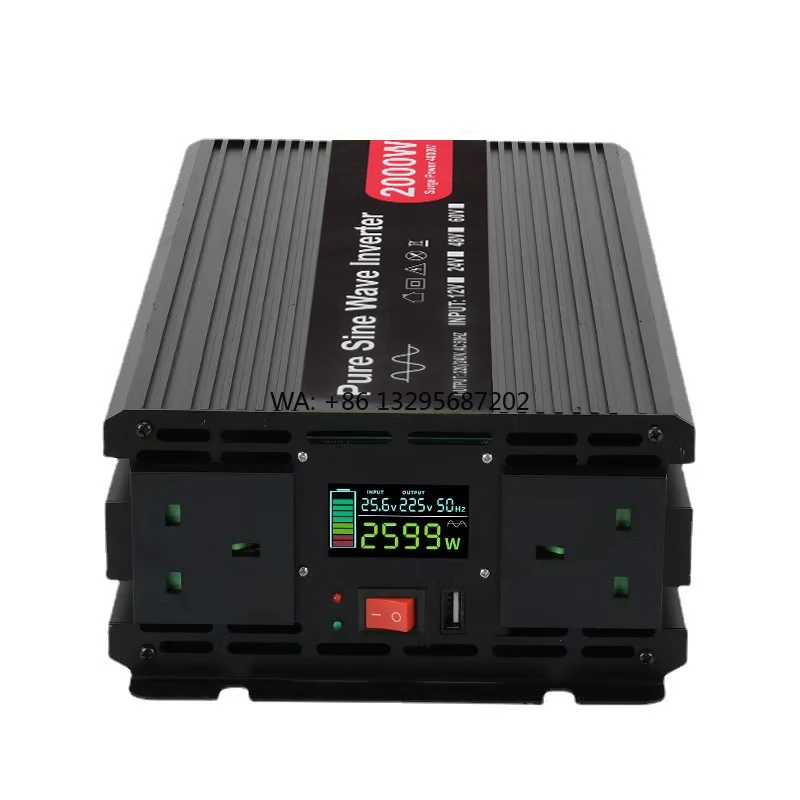 

New Model 500VA Portable Power Inverter Pure Sine Wave 12v 24v 48v 60v to 220V 50hz Multi Voltage Converter Dc to AC