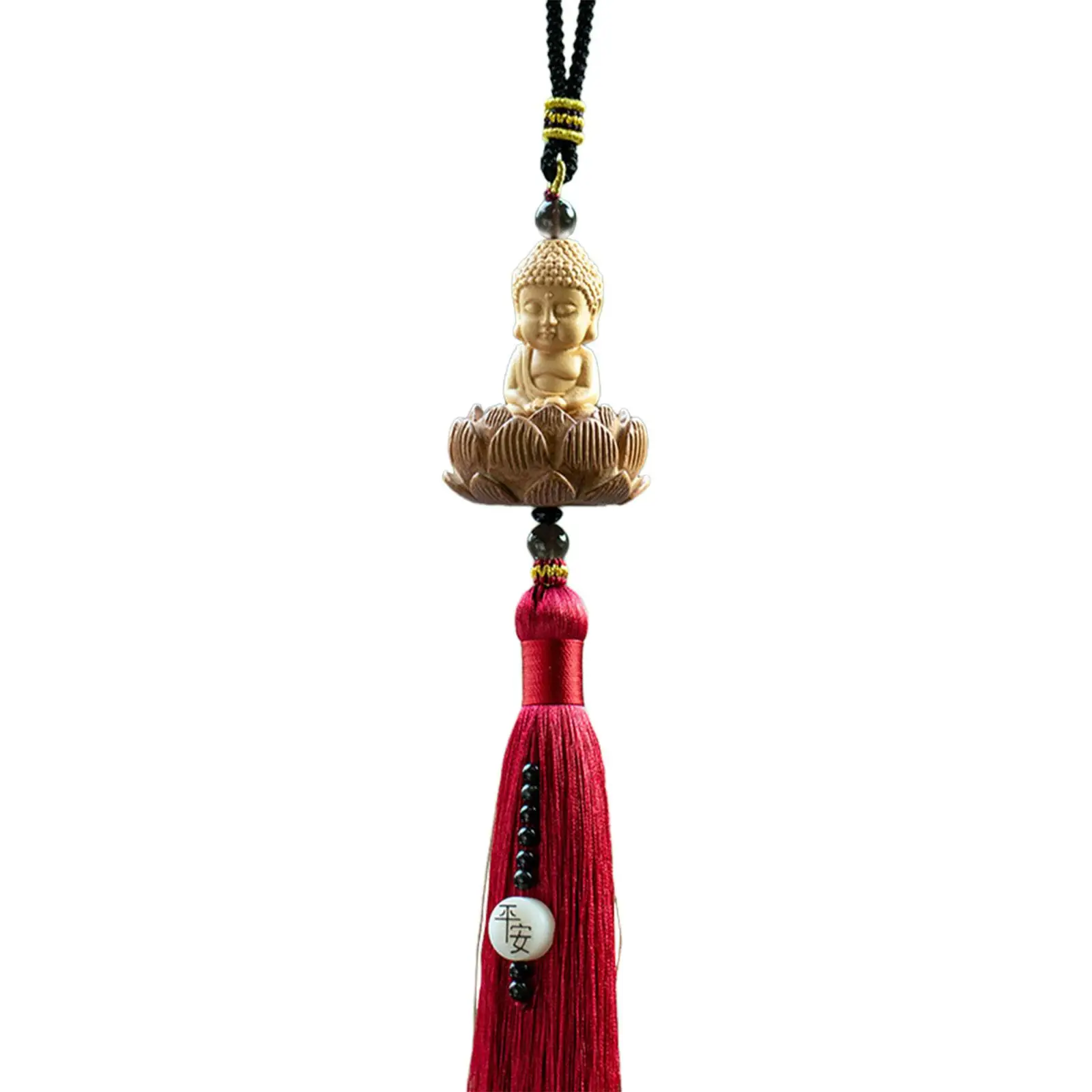 Buddha Statue Car Rearview Mirror Pendant Wall Hanger Auto Interior Decoration Car Dangling Ornament for Car, Wall, House