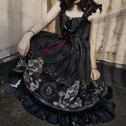 Gothic Style Vintage Lolita Jsk Dress Women Japan Harajuku Cosplay Costumes Nightingale and Rose Victorian Princess Party Dress