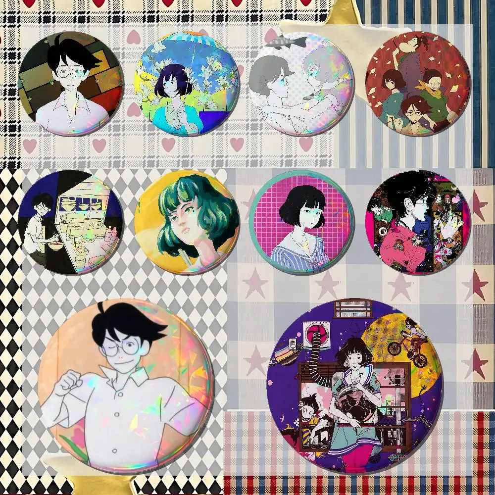 Cartoon The Tatami Galaxy Badges Tinplate Soft Button Pin Brooch Metal Badge Custom Jewelry Accessories Hat Bag Lapel