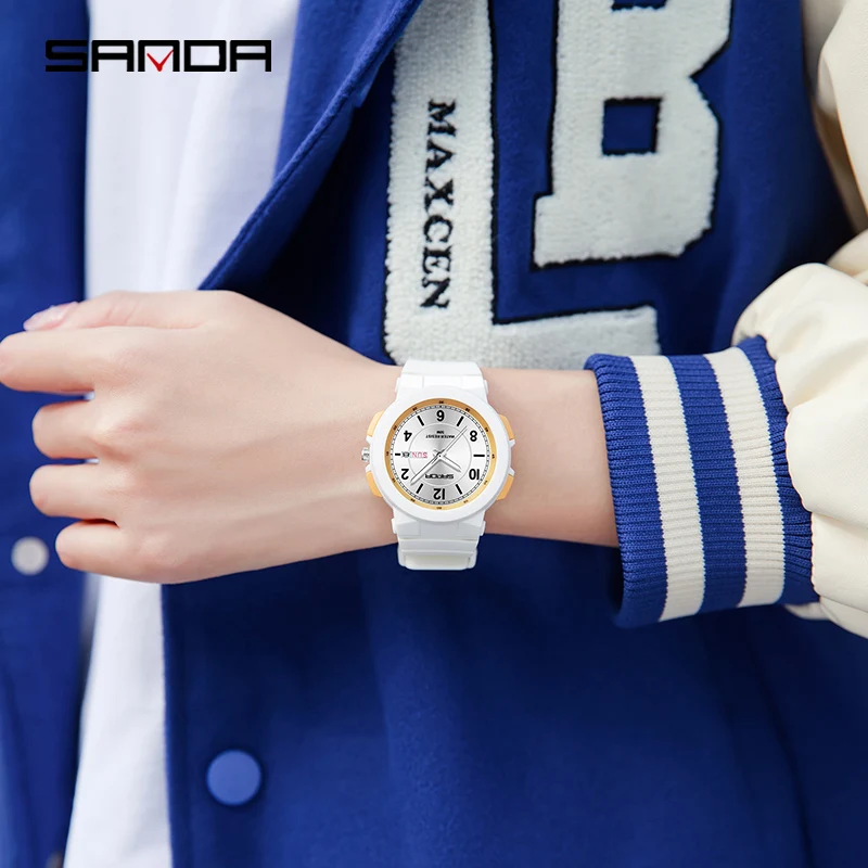 2023 New Casual Women\'s Watches Waterproof Fashion Quartz Watch Women Wristwatches for Female Clock Relogio Feminino SANDA 6097