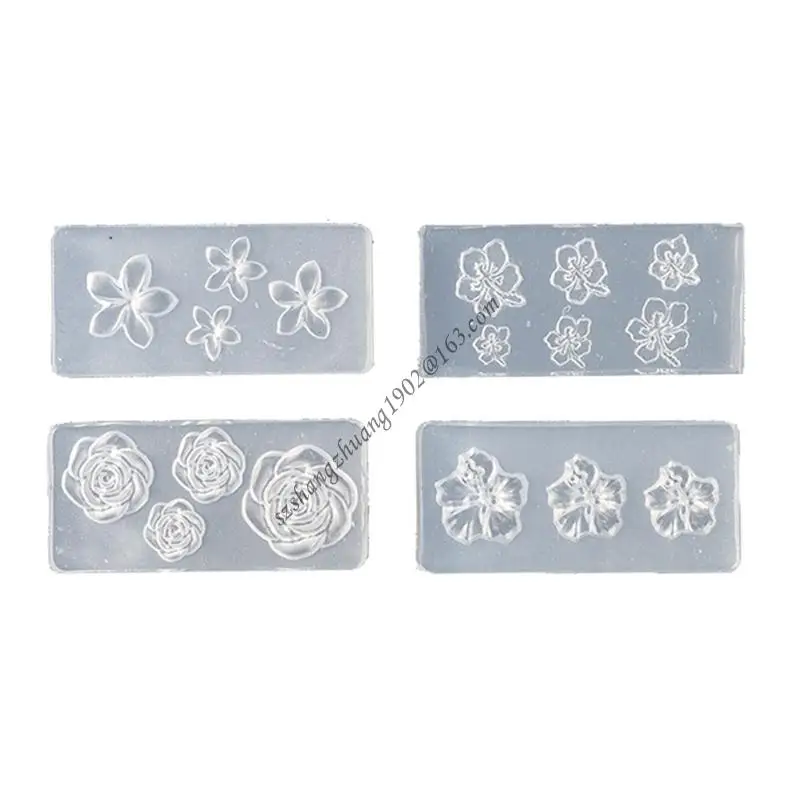 

Q6RB 4PCS Mrecairable Art Силиконовый формы формы цветочного дизайна